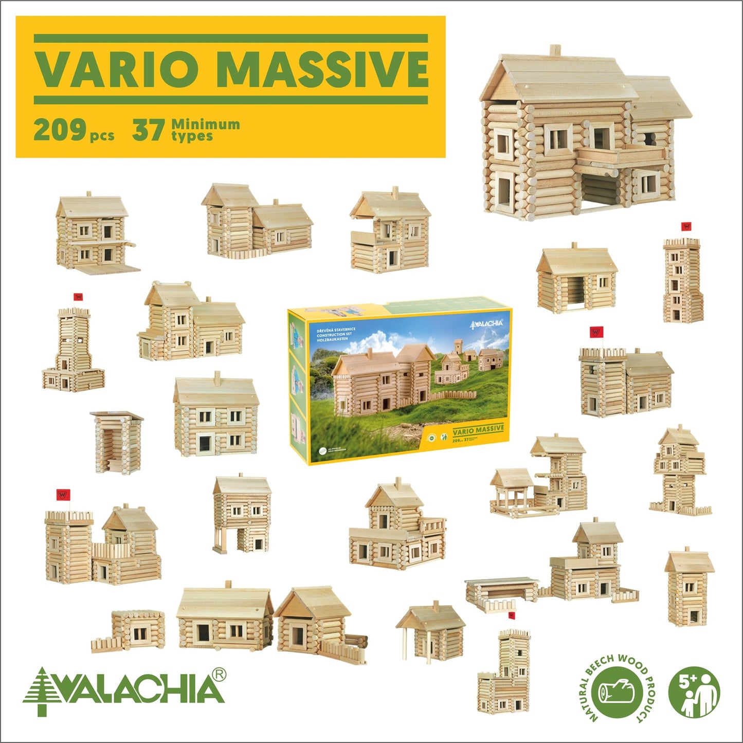 Bouwpakket Vario Massive – Houten constructiespel dat activering en creativiteit stimuleert voor senioren.
